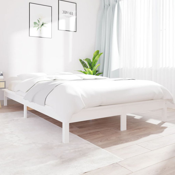 Simple white deals metal bed frame